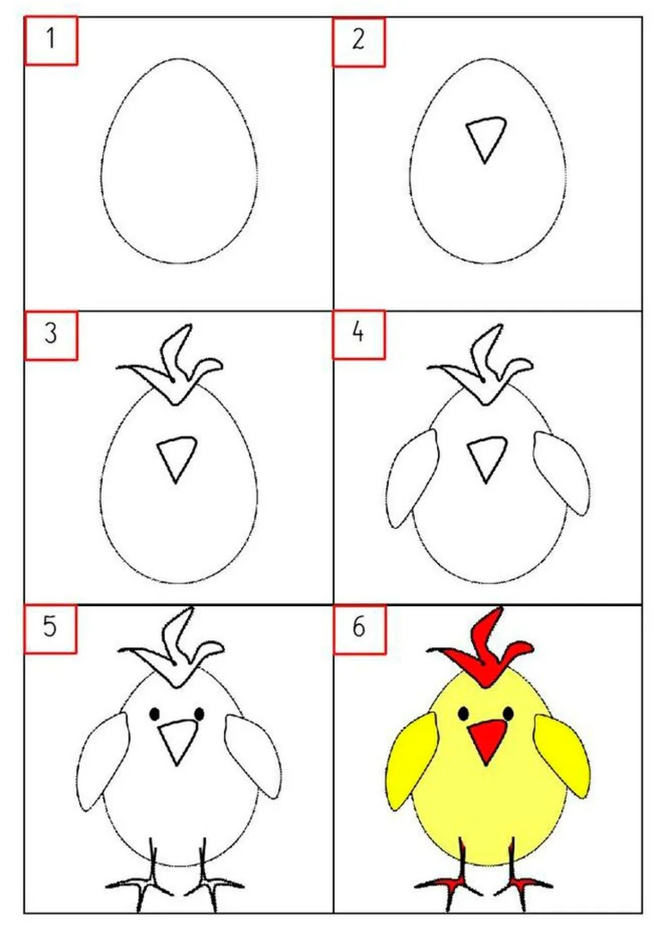 Как правильно рисовать цыпленка