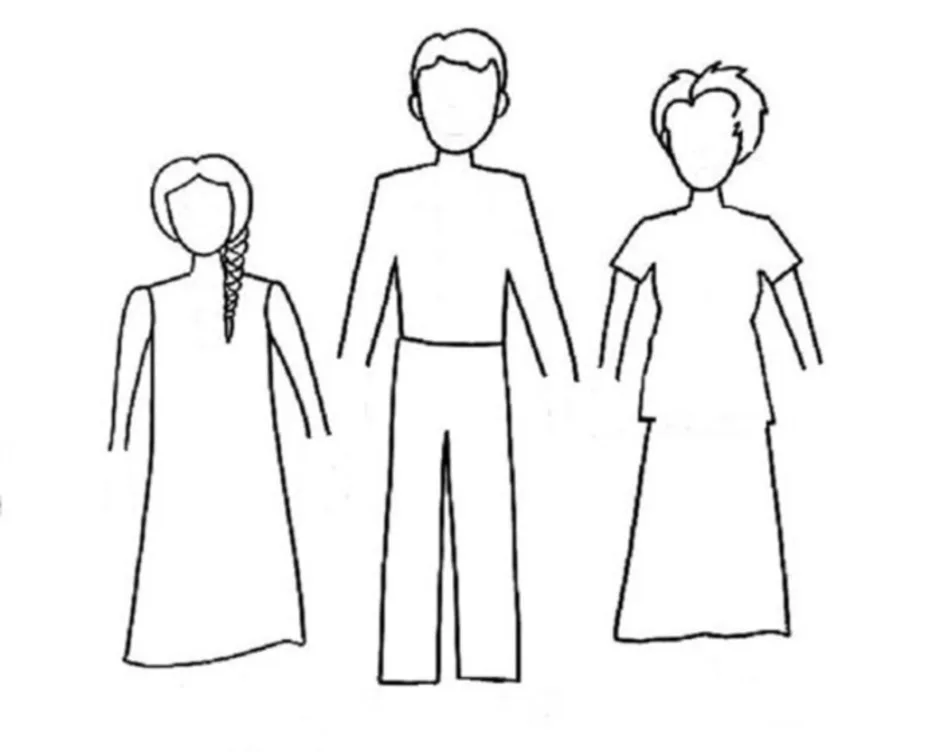 Поэтапно папу. Рисунок семьи легкий. Схема рисования человека для детей. Семья рисунок карандашом. Семья схематический рисунок.