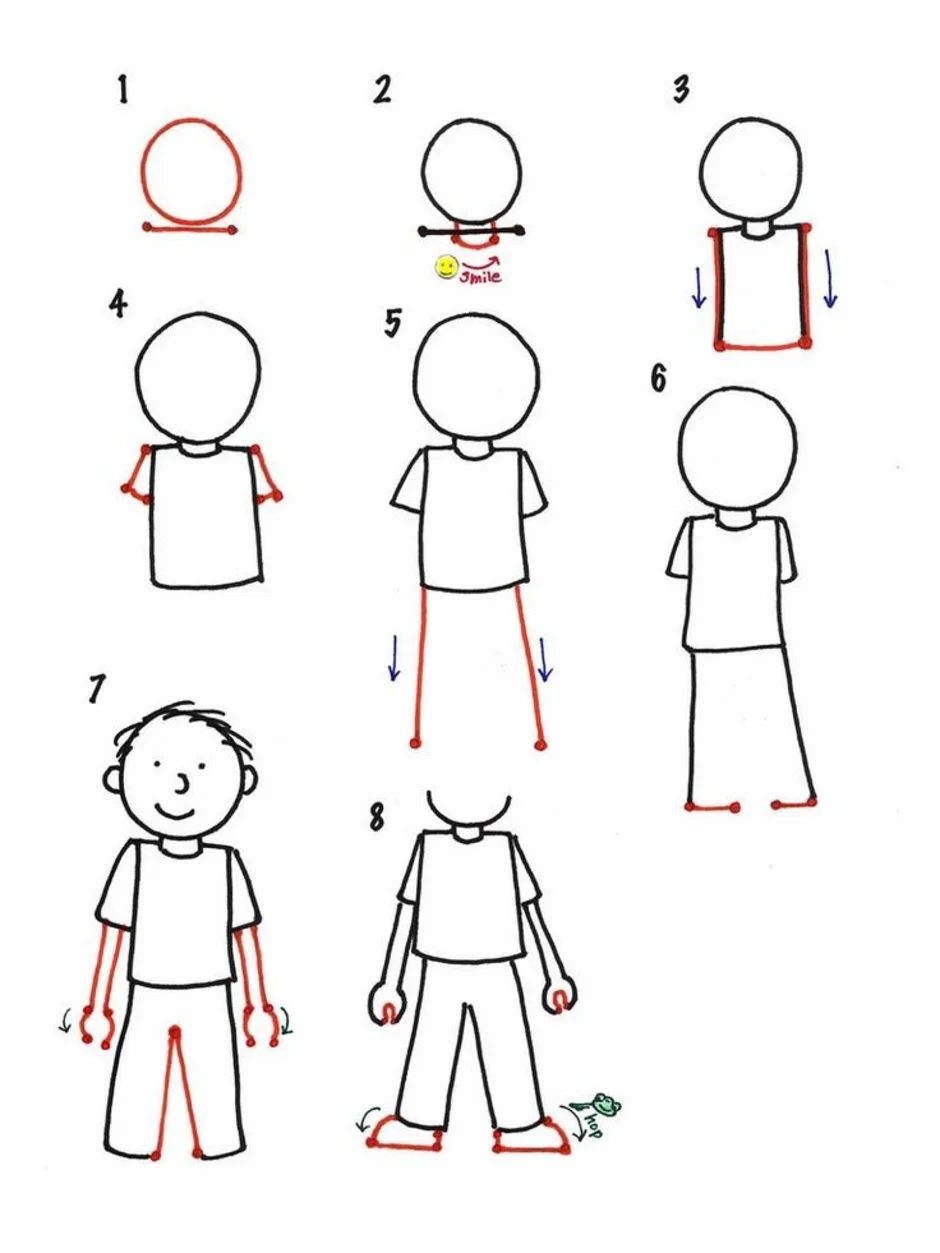 Как нарисовать человека для начинающих поэтапно карандашом для начинающих детей