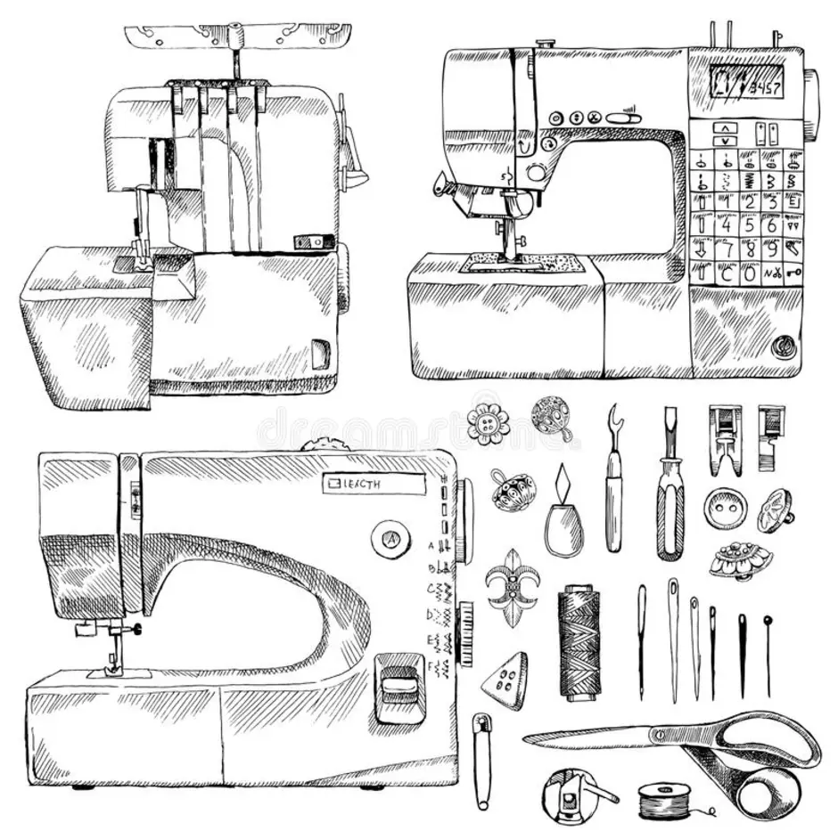 Швейная машинка эскиз