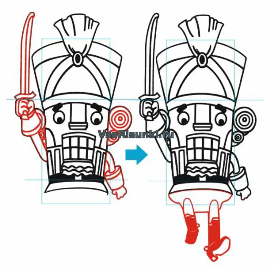 Как рисовать щелкунчика