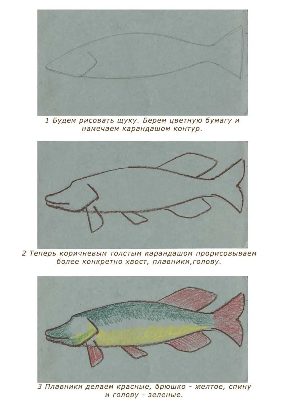 Щука рисунок для детей 1 класс