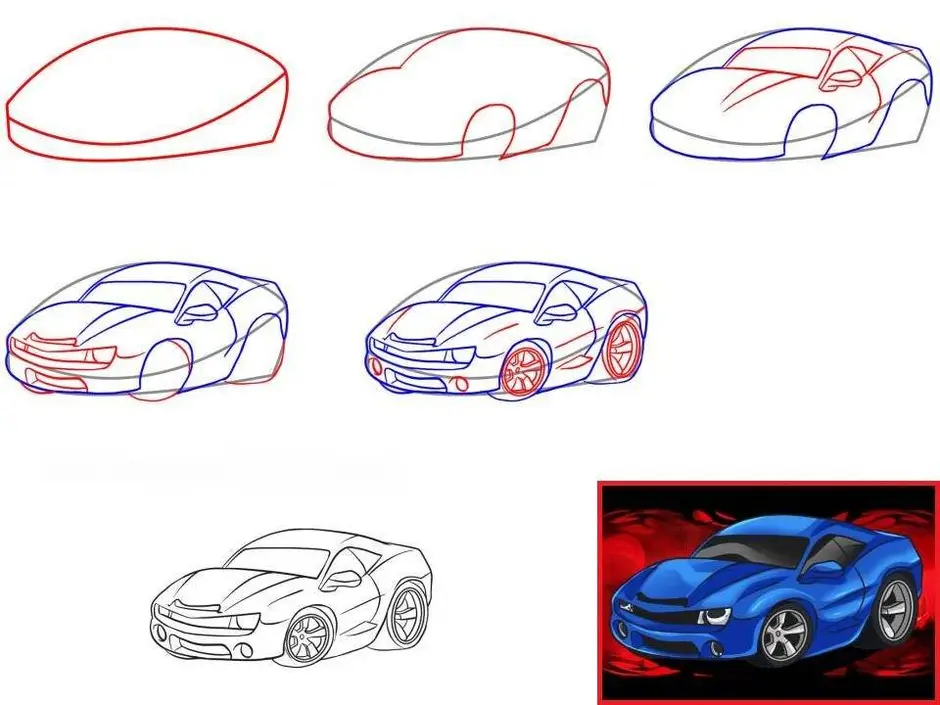 Как нарисовать Porsche — Пошаговые уроки рисования