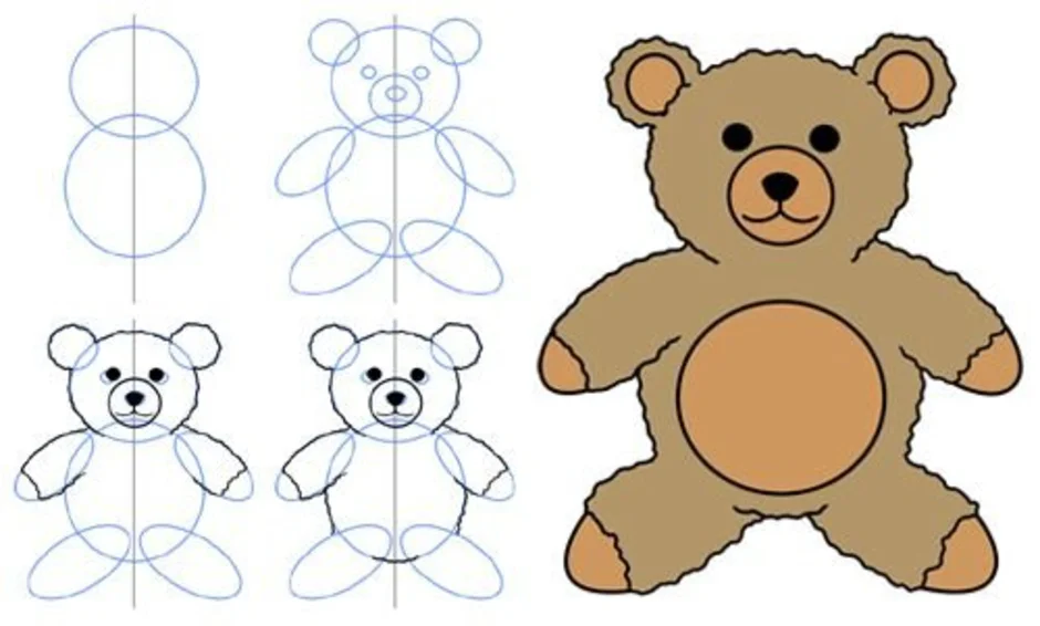 Медведь для рисования для детей