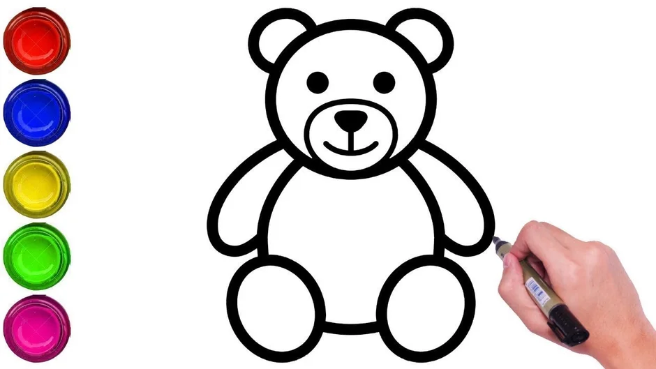 Медведь трафарет для детей