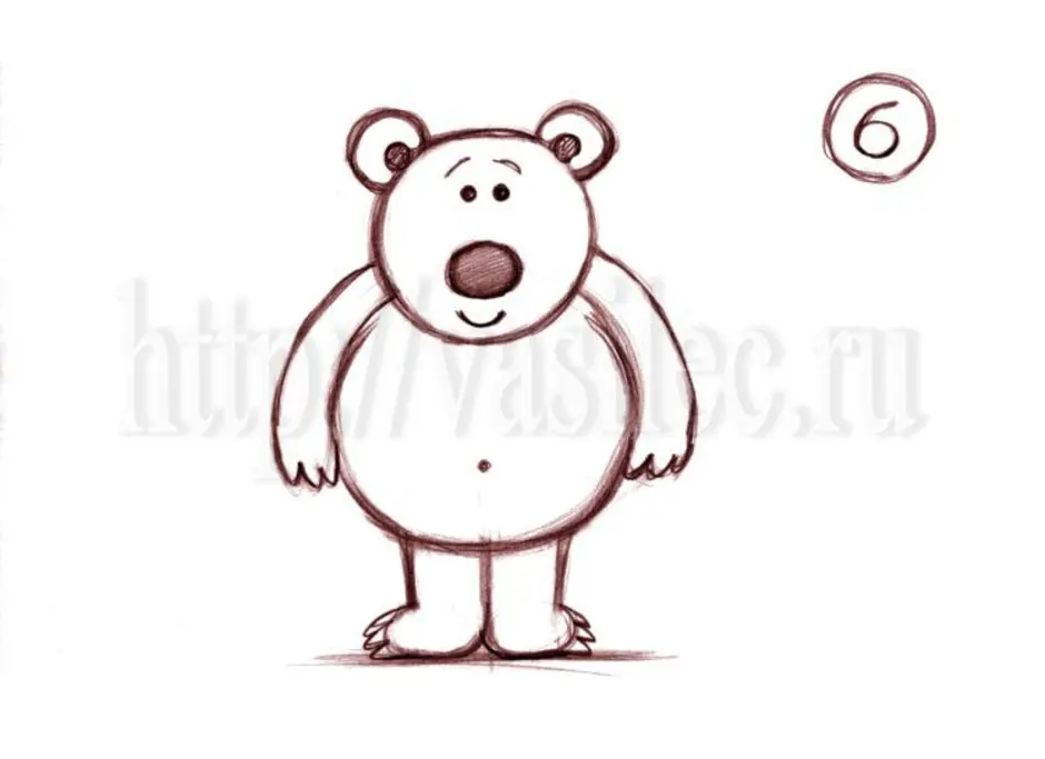Рисовать медведя карандашом