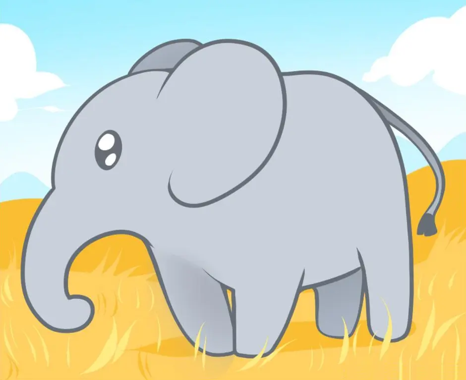 5 слоник. Слоненок карандашом для детей. Слон рисунок. Нарисовать слона. Поэтапное рисование слона.