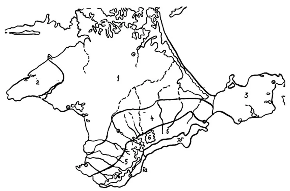 Крымские горы контурная карта