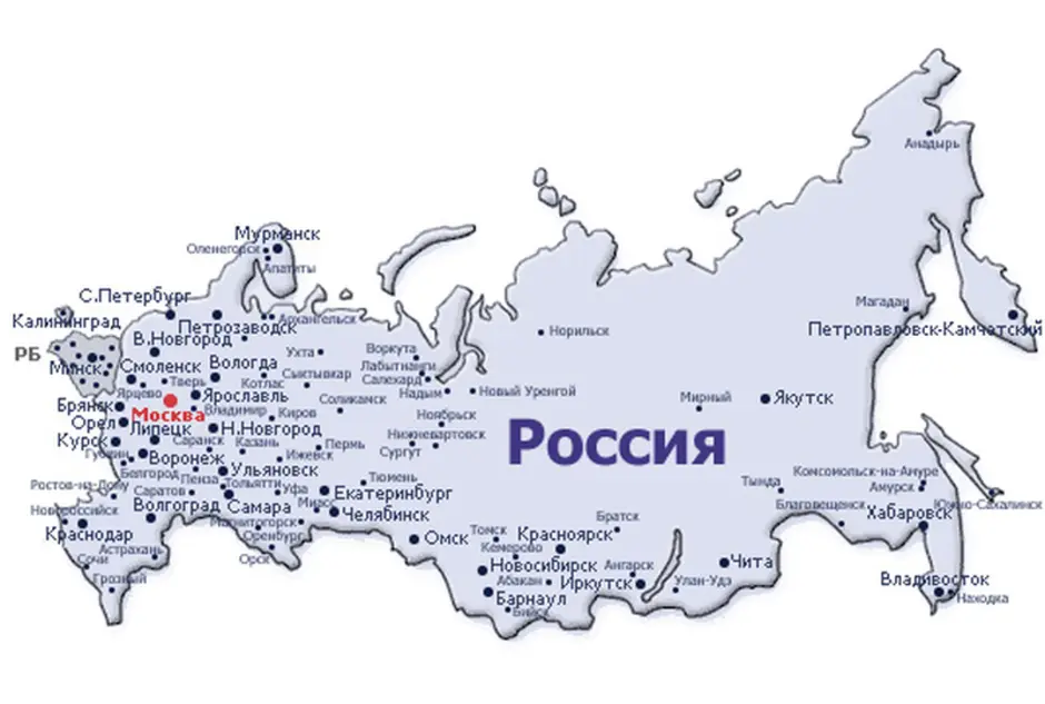 Карта россии простая