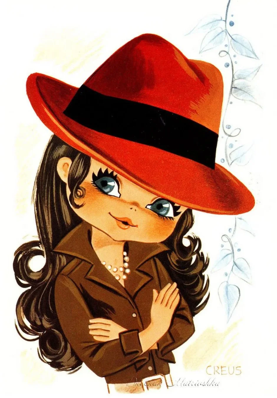 Картинка на аватарку для женщины прикольные. Девочка в шляпе. Красивые мультяшные девочки. Шляпки для девочек. Девушка в шляпе рисунок.
