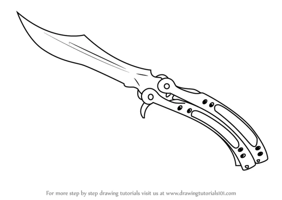 Нож бабочка картинки для срисовки