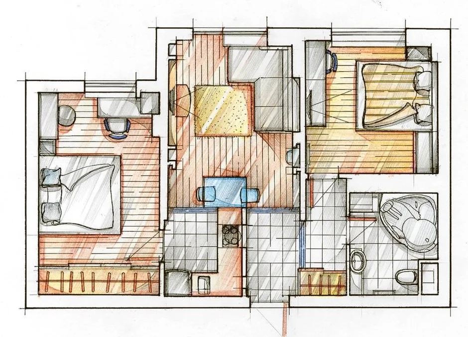 Как нарисовать чертеж квартиры