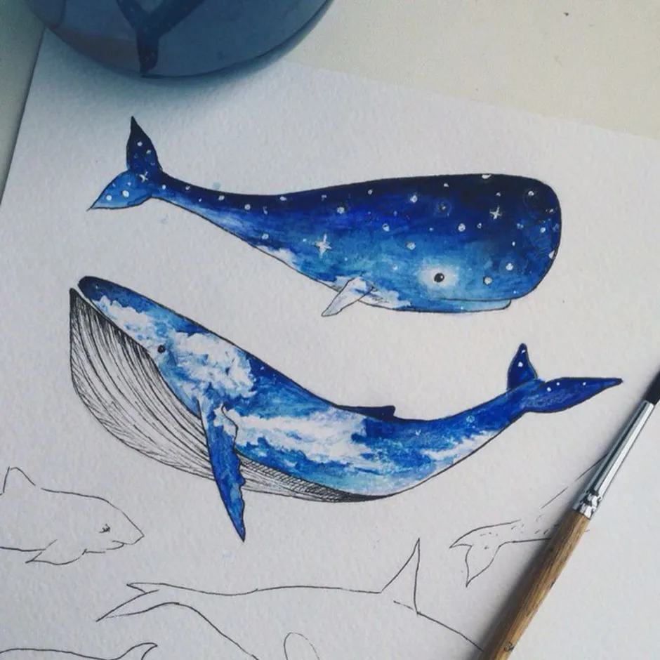 Рисунок синего кита