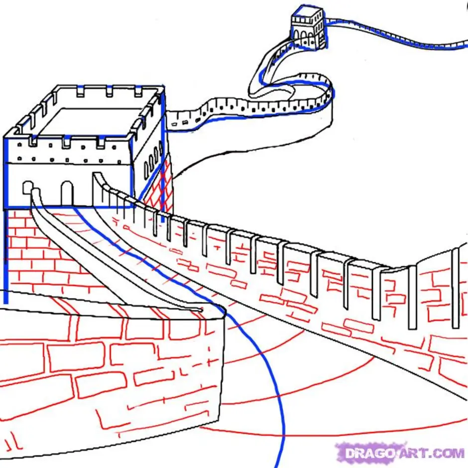 Как рисовать великую китайскую стену рисовать