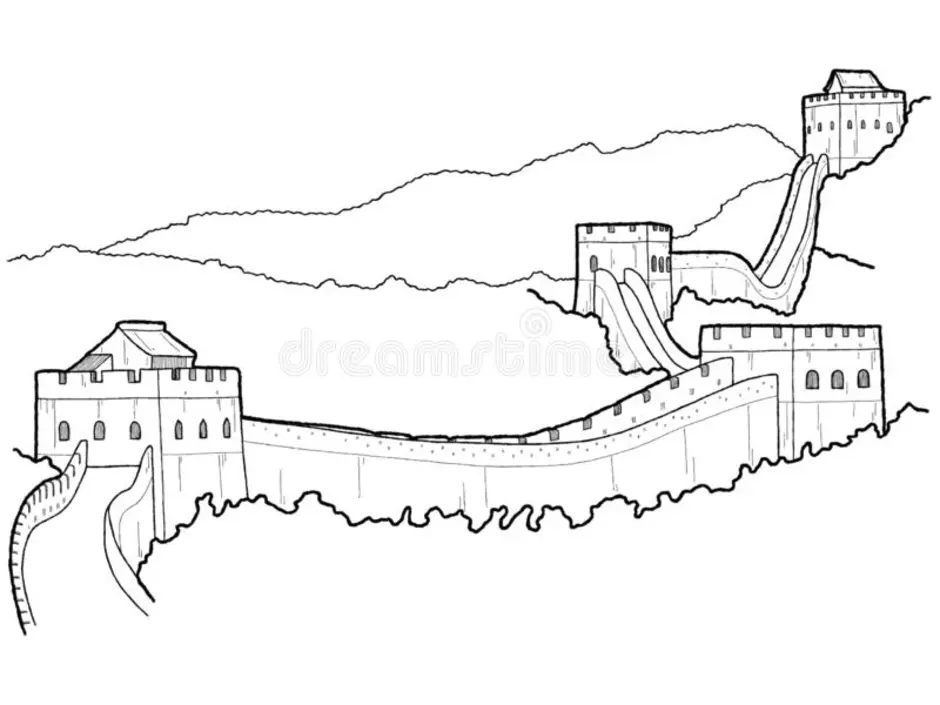 Великая китайская стена рисунок для детей