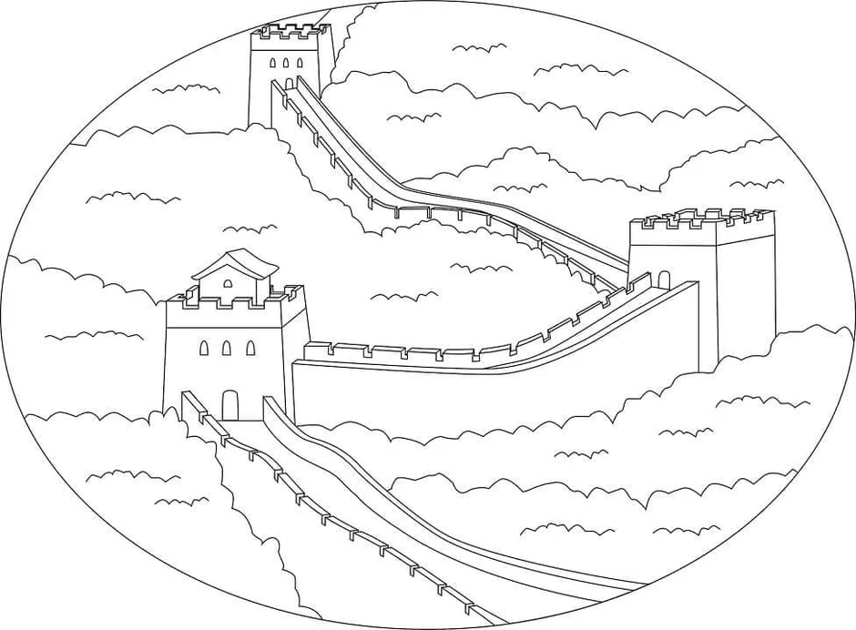 Картинки китайской стены для срисовки