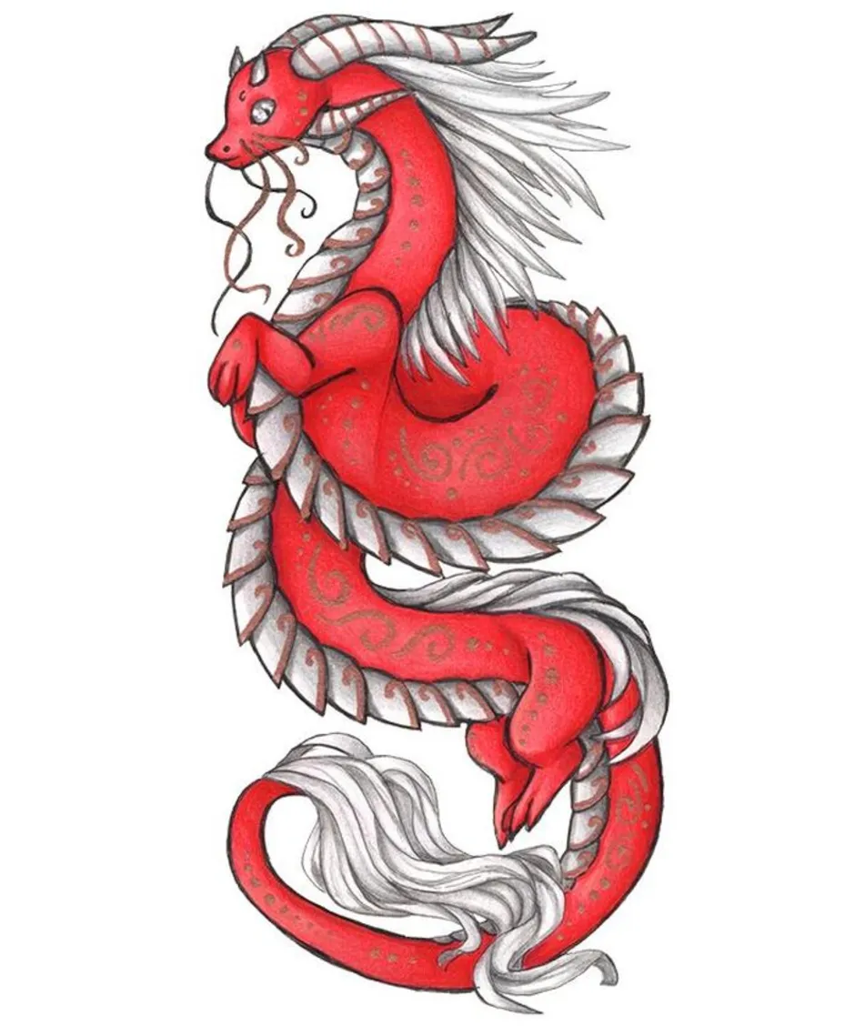 Китайский дракон для срисовки