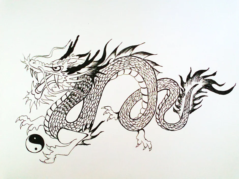 Татуировка китайский дракон