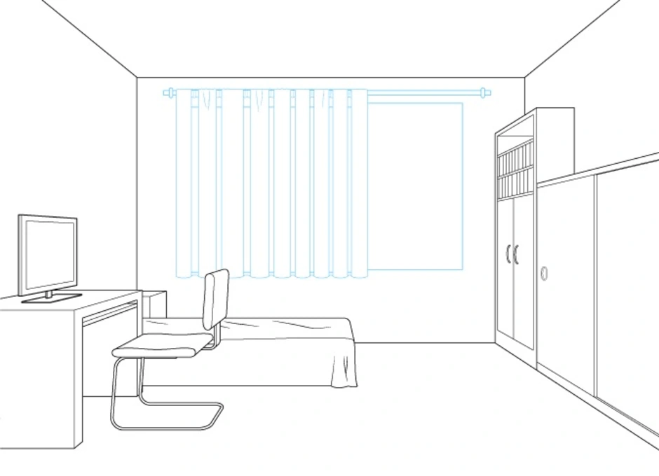 Комната в перспективе как рисовать