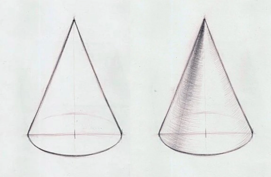 Штриховка конуса карандашом. Конус рисунок карандашом. Чайник в форме конуса Академический рисунок. Что можно нарисовать из конуса.