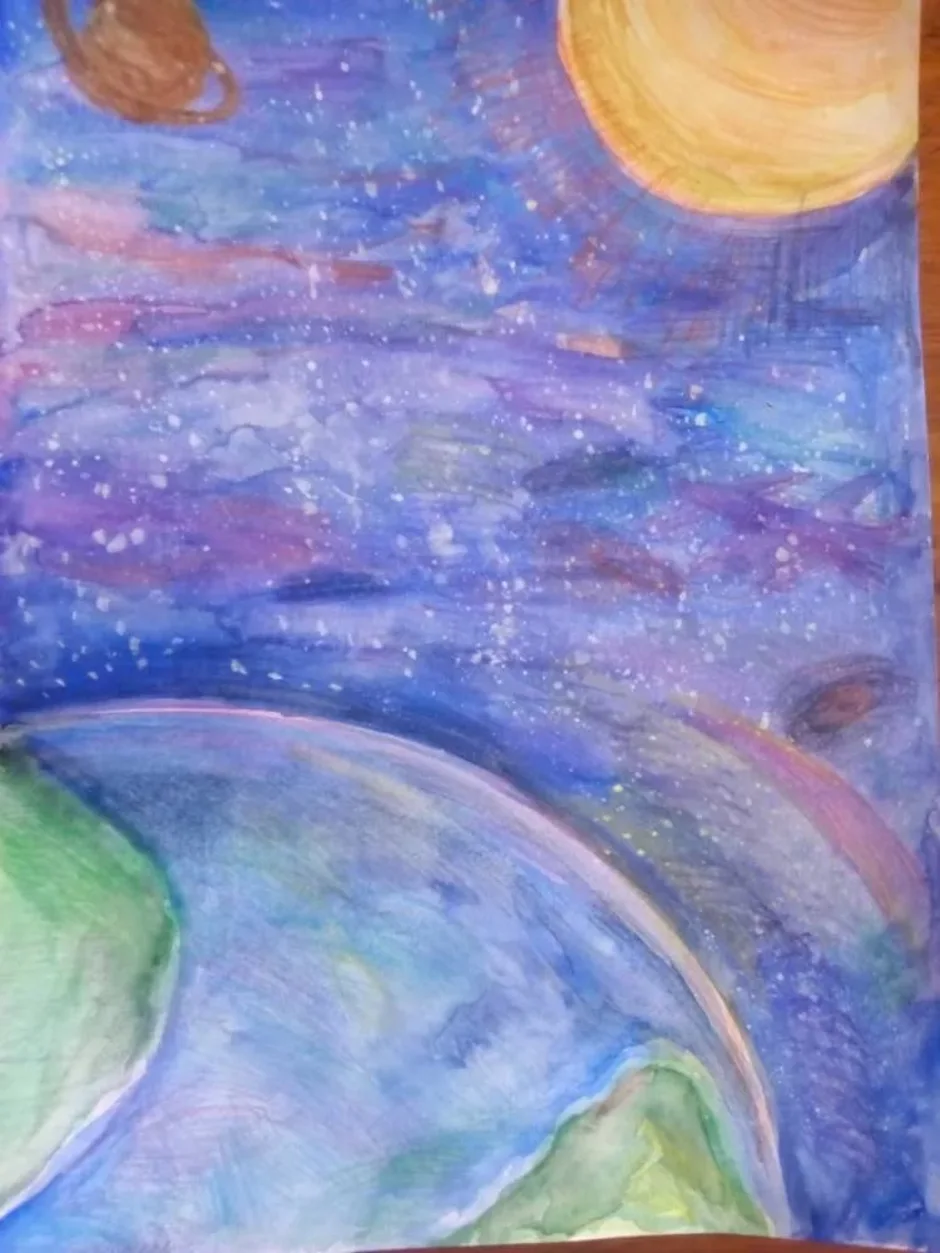 Нарисовать космас. Рисунок на тему космос. Рисунок на космическую тему. Рисунок на туму космас. Космос красками для детей.