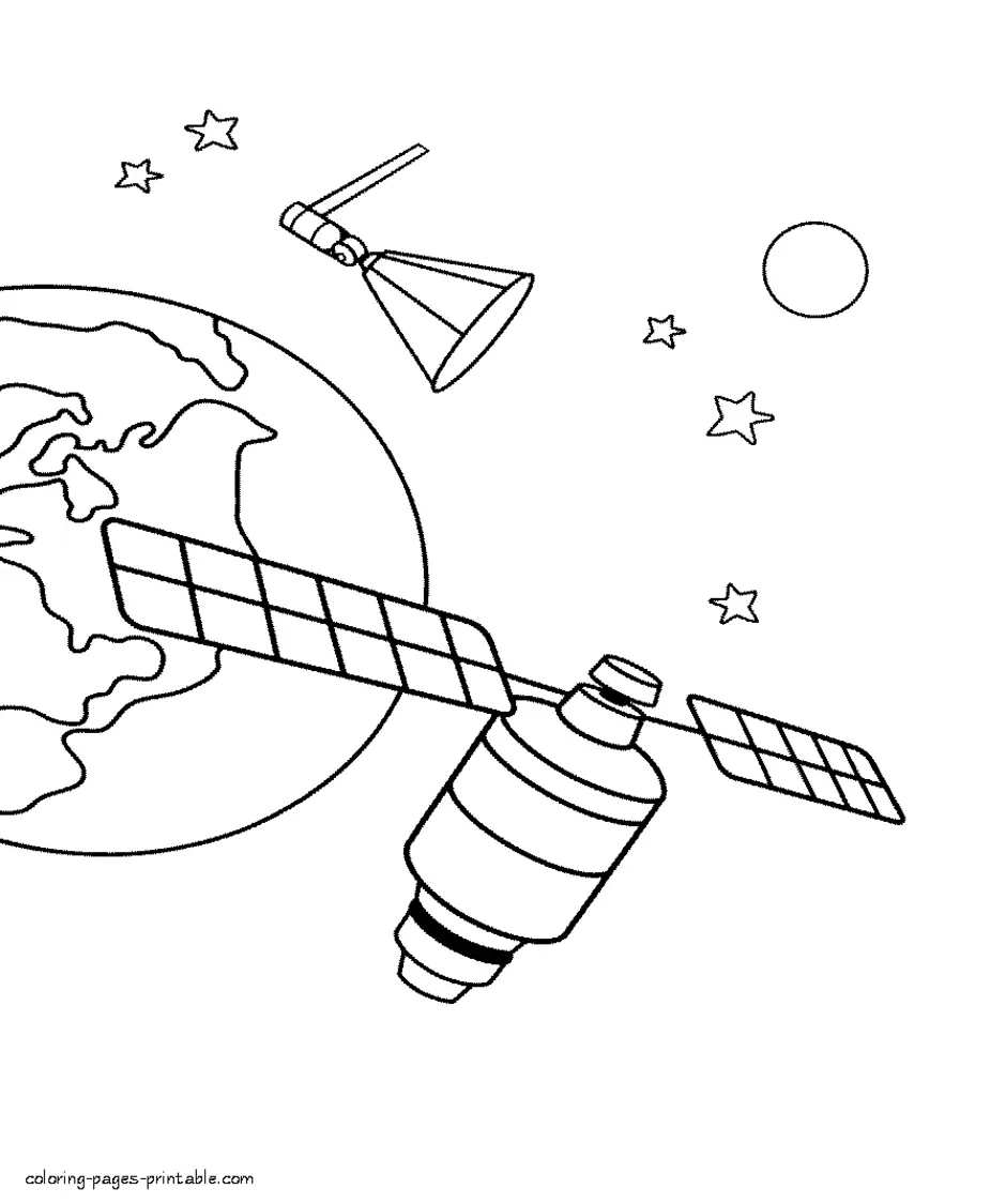 Спутник рисунок для детей. Раскраска. В космосе. Космический Спутник раскраска для детей. Спутник рисунок. Раскраски космос Спутник для малышей.