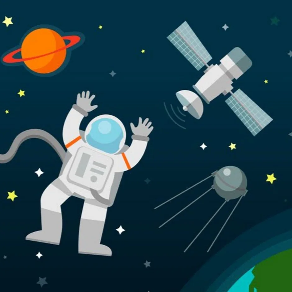 Спутник рисунок для детей. Космический Спутник рисунок. Космос иллюстрации для детей. Космонавт в космосе рисунок для детей. Рисунок спутника в космосе.