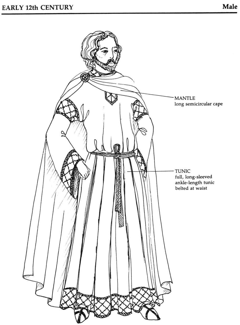 Средневековый костюм мужской рисунок