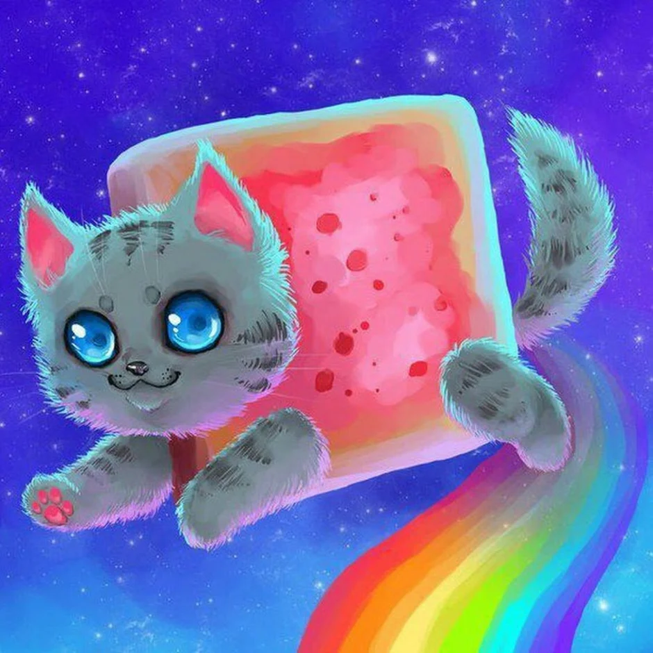 Как нарисовать cat nyan