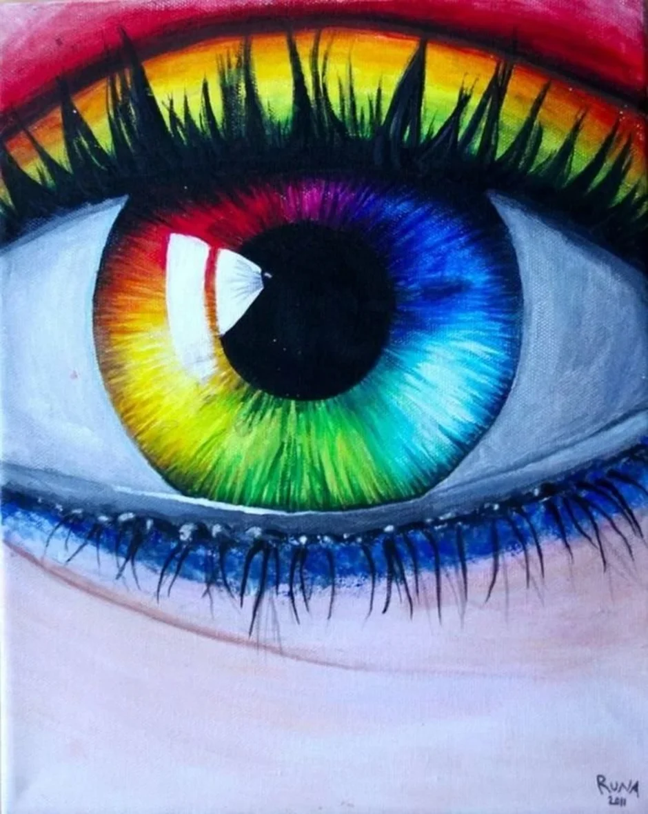Глаз красками