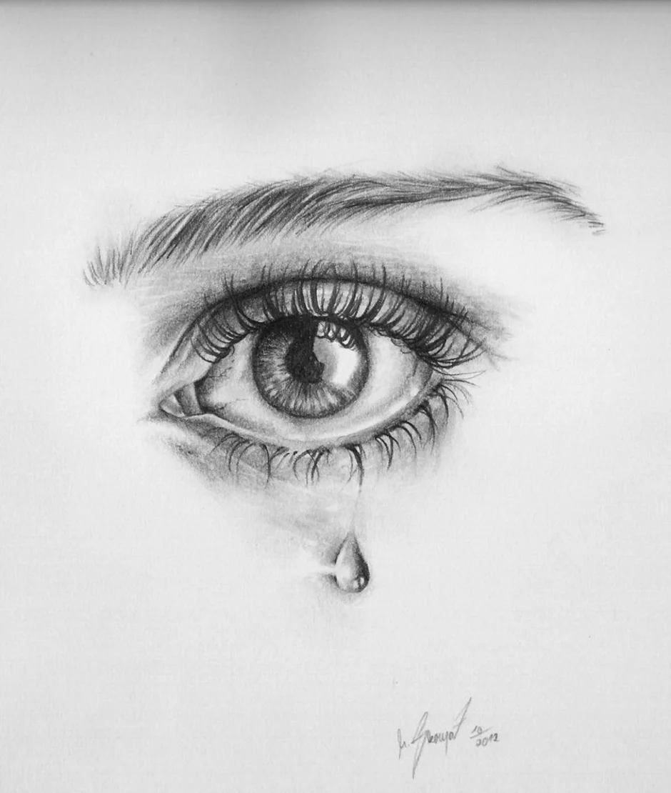 Глаз со слезой рисунок
