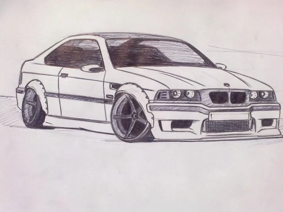 Bmw рисунок карандашом