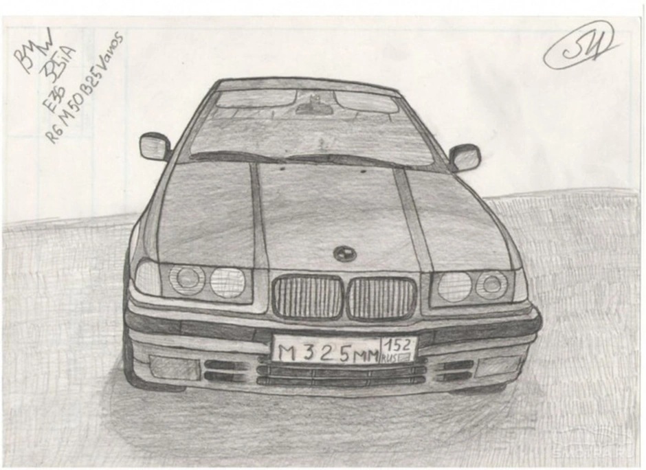 Bmw рисунок карандашом