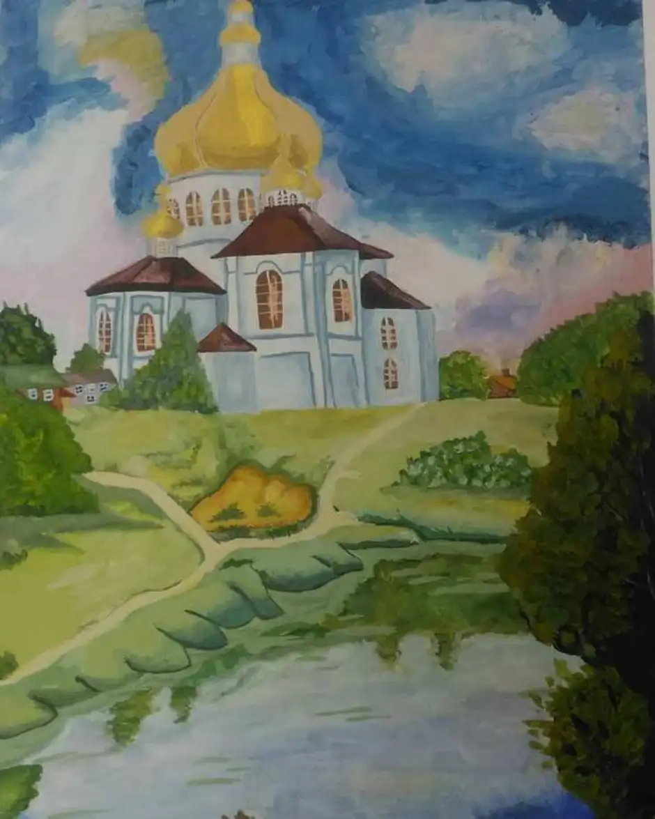 Рисунки на православную тему. Церковь рисунок.