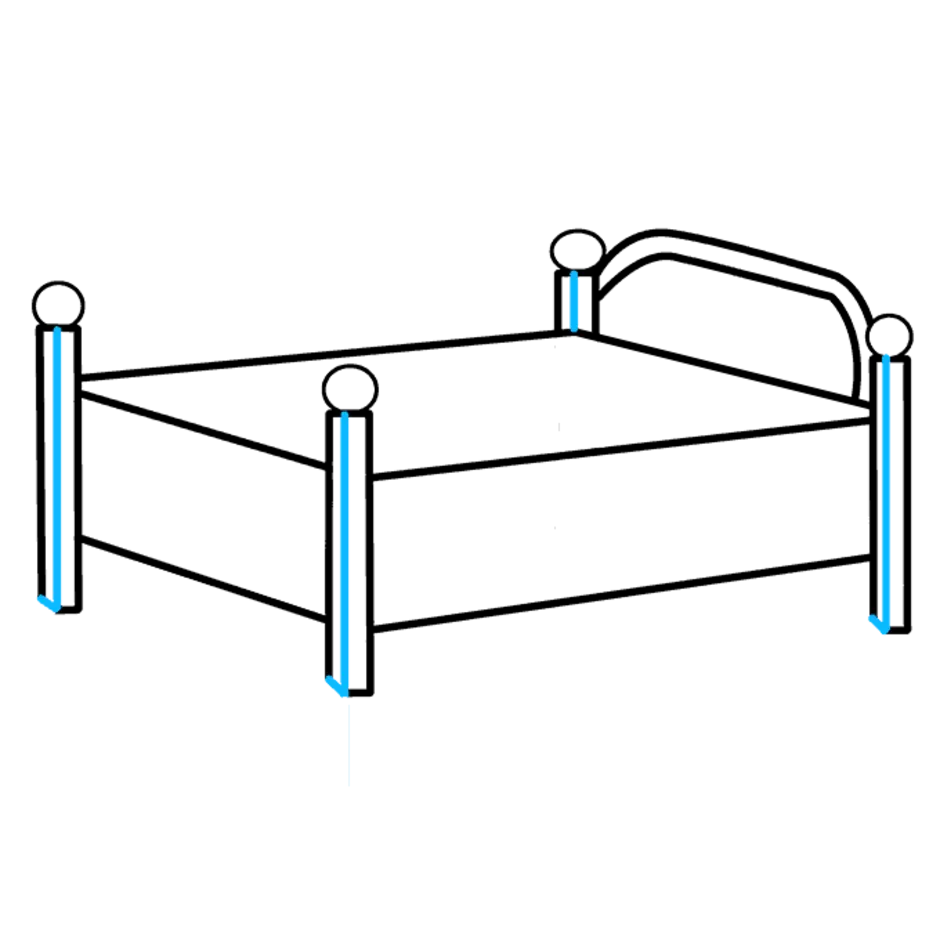 Как нарисовать кровать легко