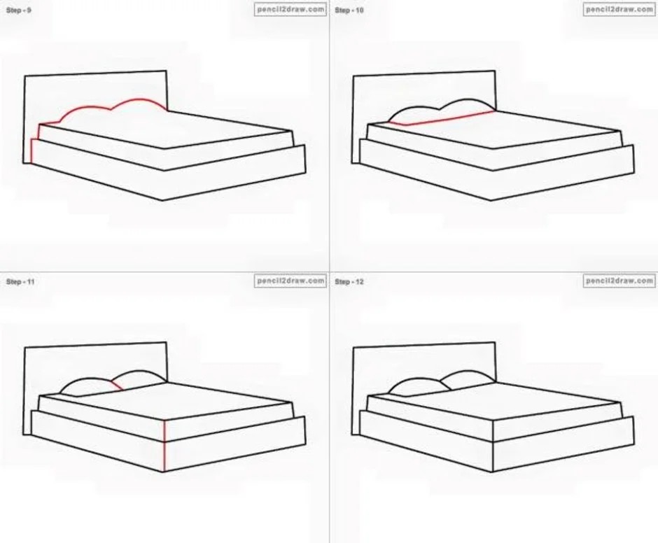 Как нарисовать кровать карандашом поэтапно для начинающих детей