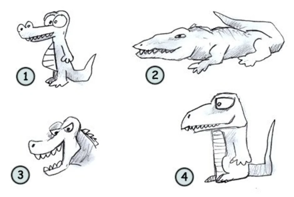 Как быстро нарисовать крокодила