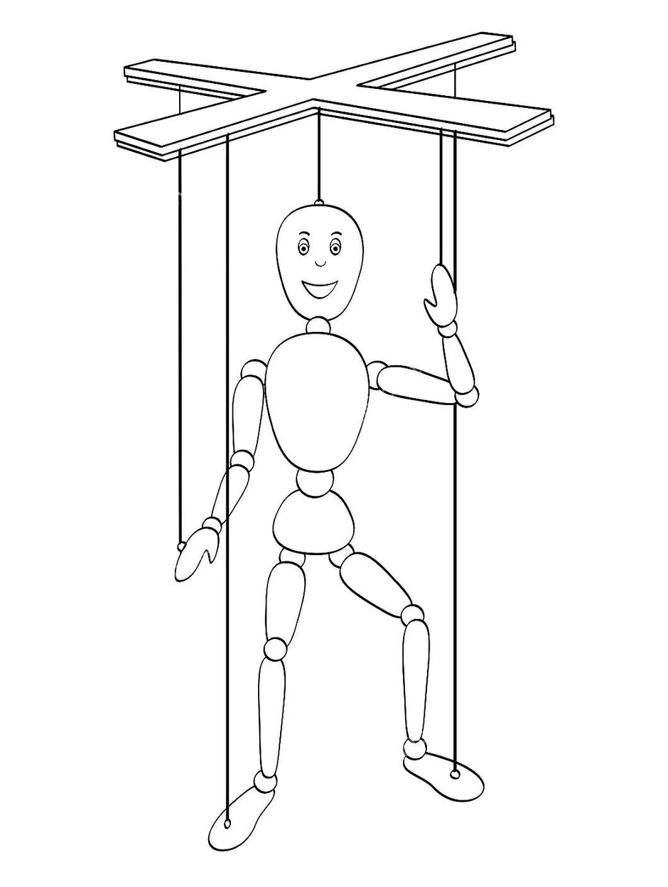 Марионетка рисунок легкий