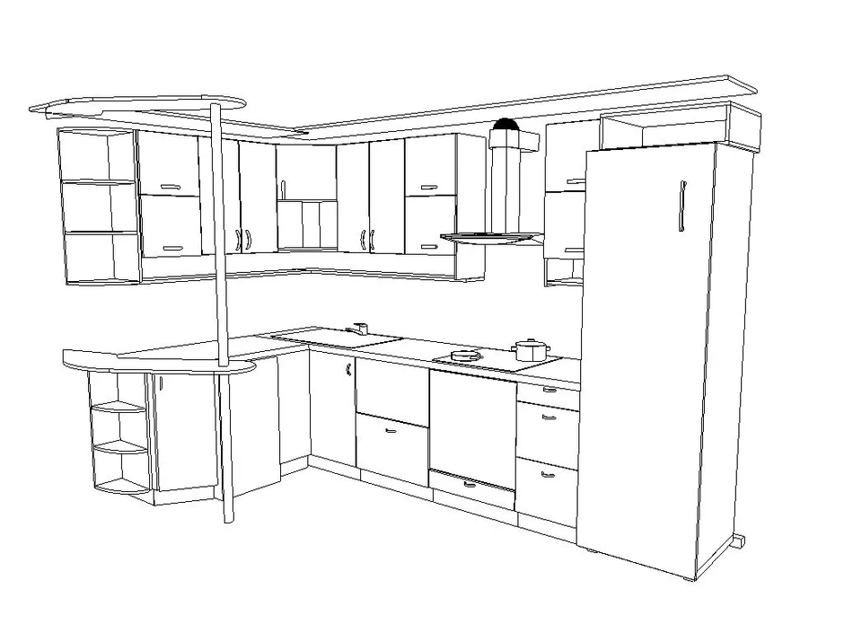 Технический рисунок кухни