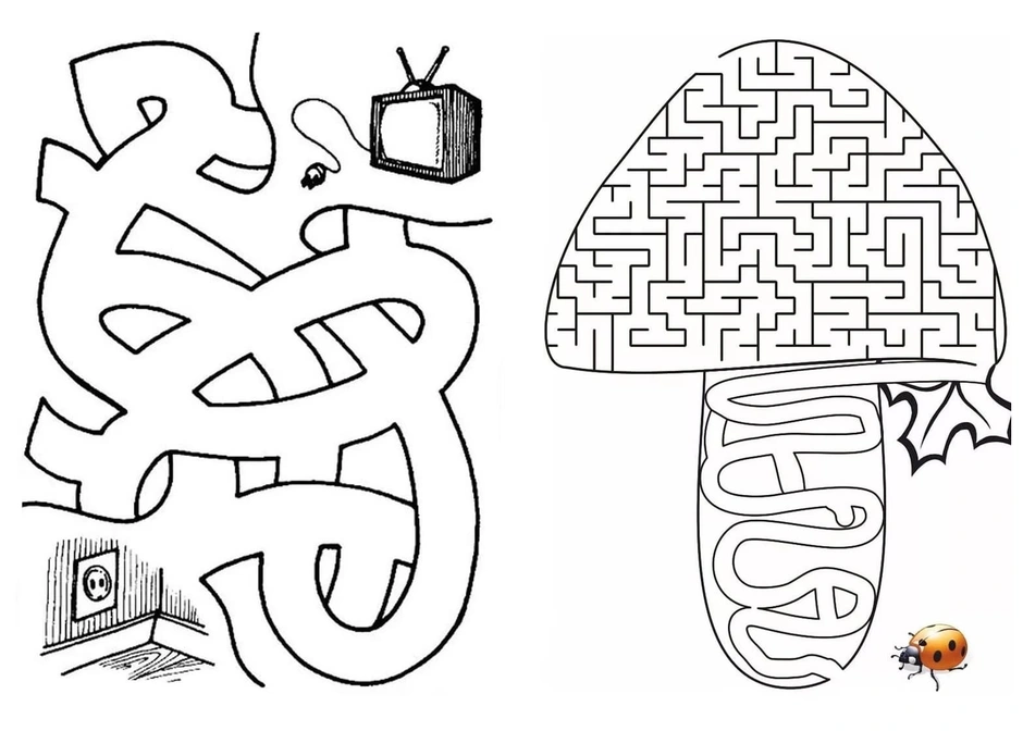 Лабиринт детский распечатать картинки 4 5 лет