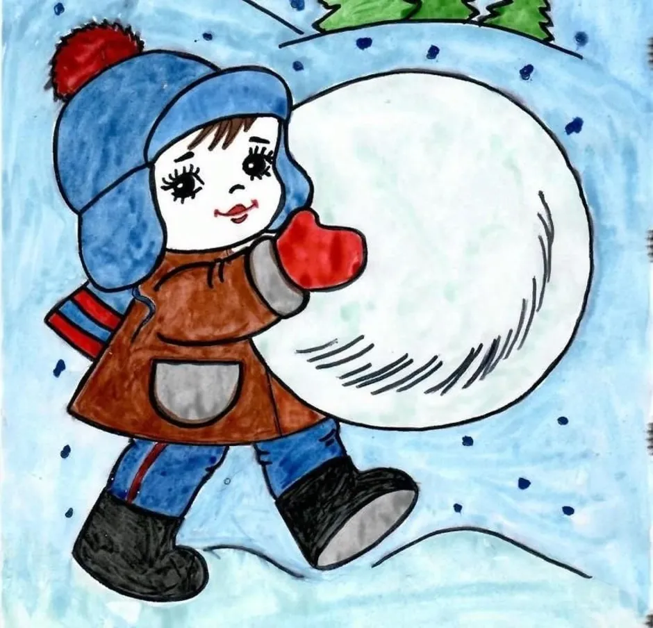 Рисунки на зимнюю тему для детей