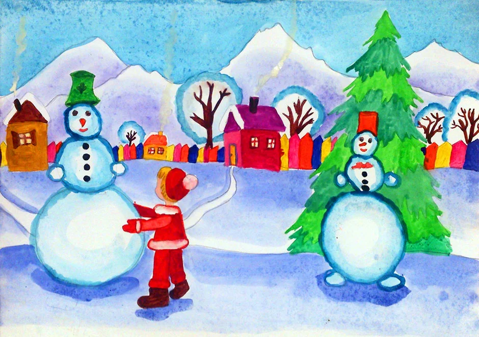 Детские рисунки на зимнюю тему