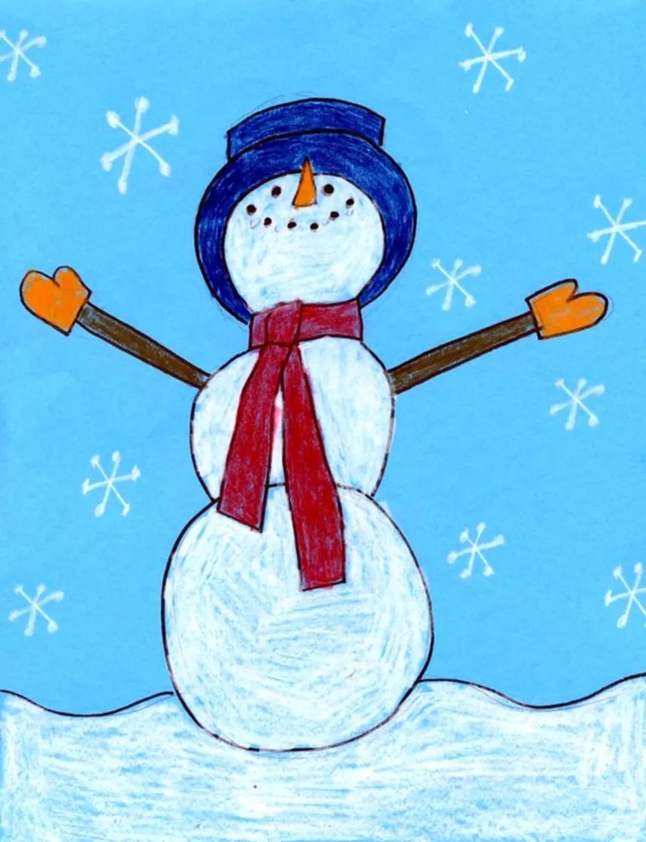 Рисунок снеговика