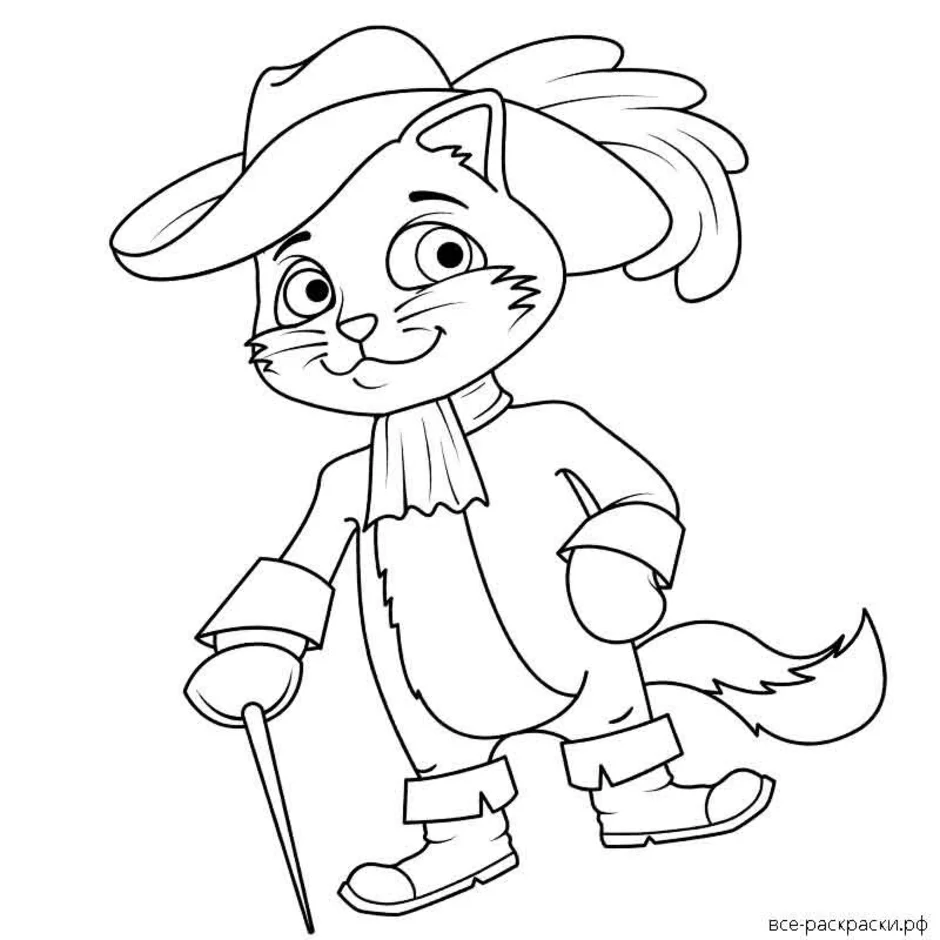 Easy puss in boots drawing