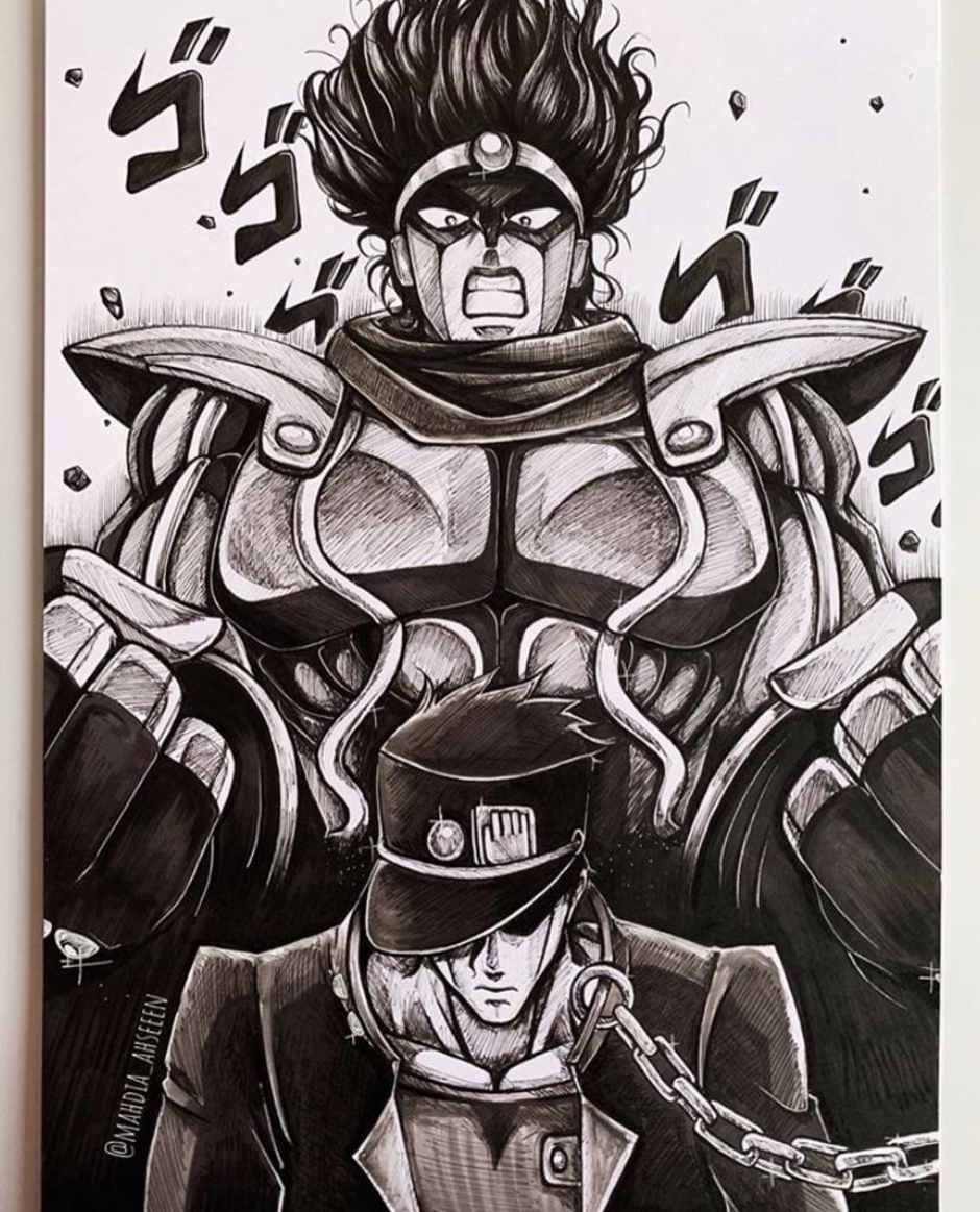 Рисовать star platinum