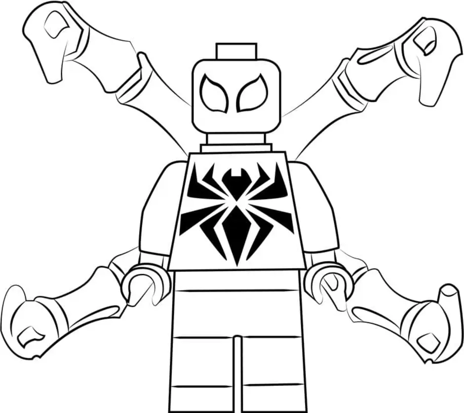 Раскраска Лего Человек-паук