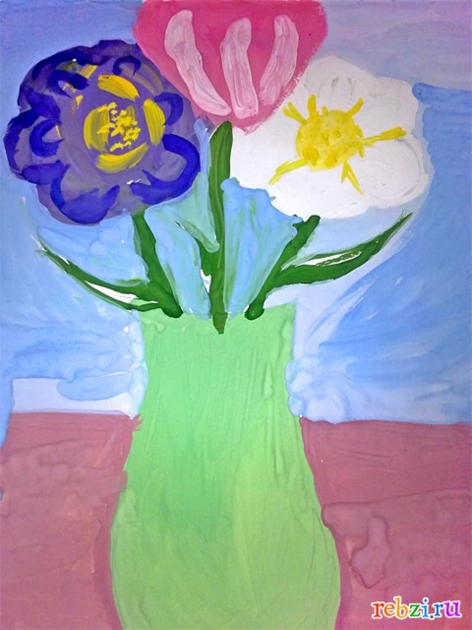 Ваза с цветами рисование в подготовительной группе. Рисование букет для мамы. Рисование цветы для мамы. Рисование букет цветов для мамы.