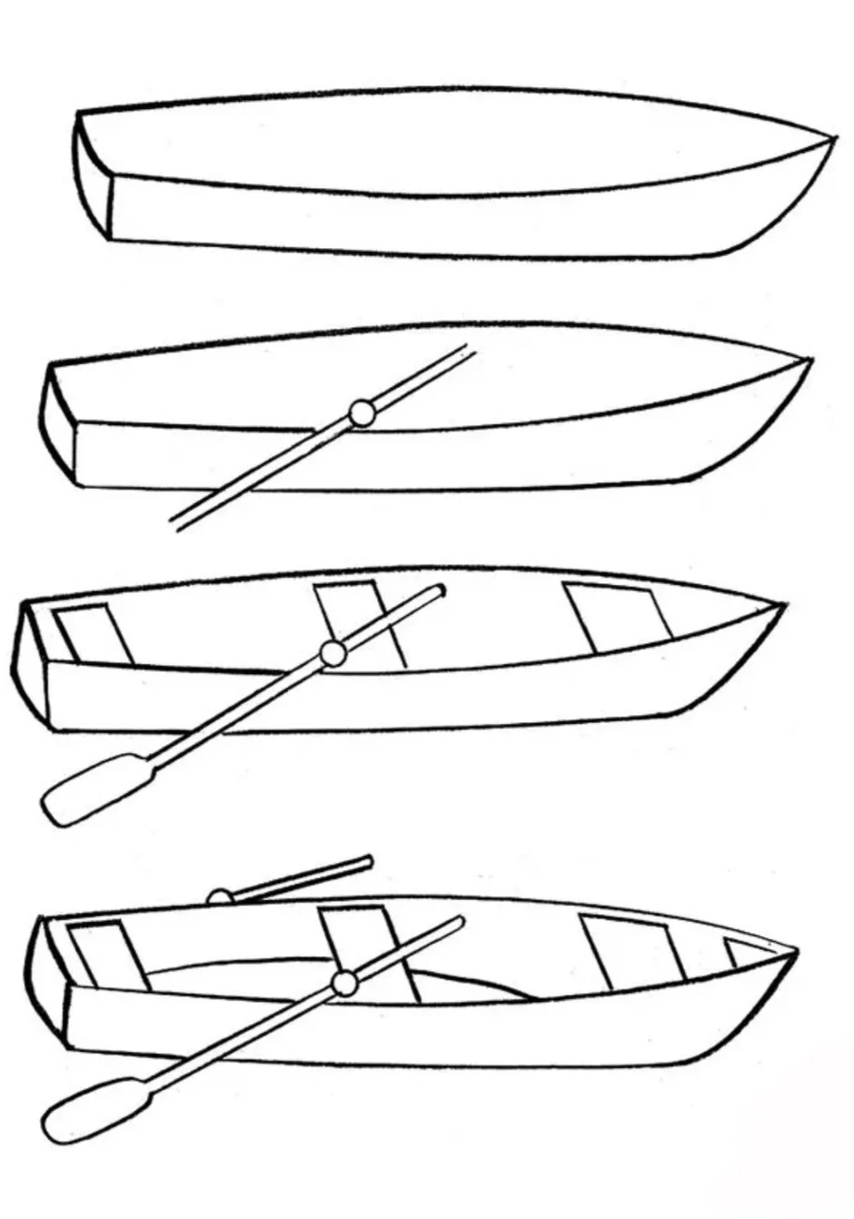 Лодка рисунок карандашом