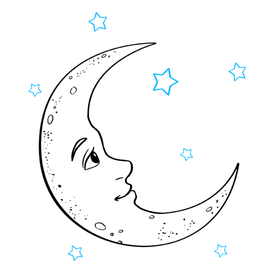 Месяц рисунок. Луна рисунок. Luna resunak. Полумесяц.