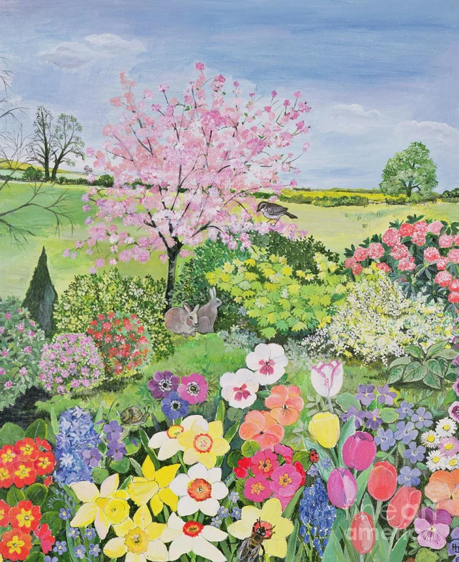 Весенний сад картинки для детей. Цветущий сад живопись. Весенние цветы в саду. Рисование цветущие сады.